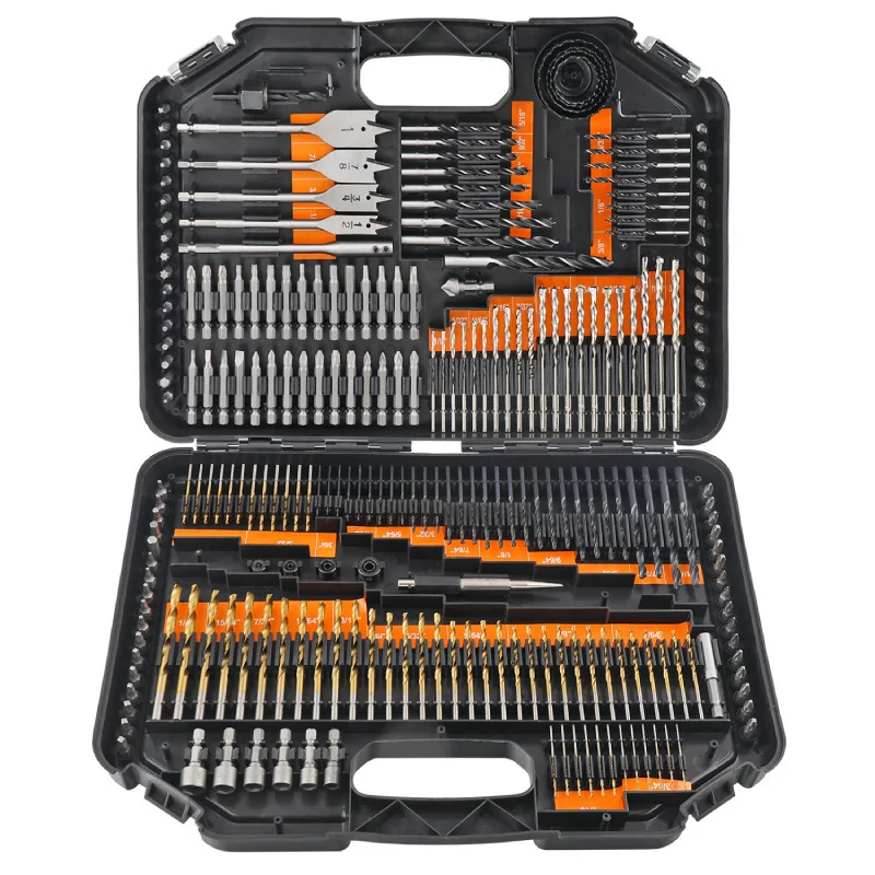 230/246 Pcs Drill Bit Set Titanium Coated High Speed Steel Twist Drill Bits Wood Metal Drilling Tool with Storage Box
230/246 Pcs Drill Bit Set Titanium Coated High Speed Steel Twist Drill Bits Wood Metal Drilling Tool with Storage Box