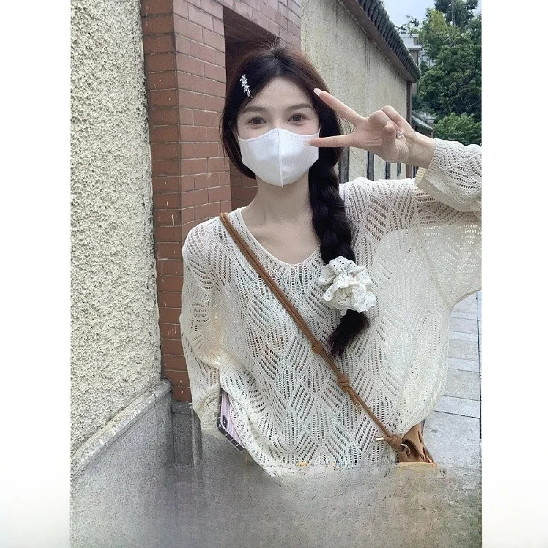 n Lazy Sle V-Ne Diamond Hollow Knitted Cover up Women's Loose Outerwear Summer Sun Protection Top Spring New Arrival
n Lazy Sle V-Ne Diamond Hollow Knitted Cover up Women's Loose Outerwear Summer Sun Protection Top Spring New Arrival