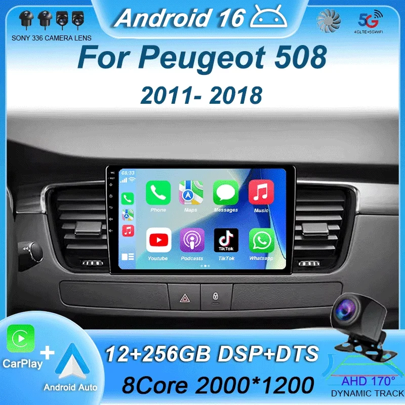 CarPlay Auto 4G+WiFi DSP For Peugeot 508 2011-2018 Android 16 Car Radio Multimedia Video Player Navigation GPS Stereo 2 din DVD
CarPlay Auto 4G+WiFi DSP For Peugeot 508 2011-2018 Android 16 Car Radio Multimedia Video Player Navigation GPS Stereo 2 din DVD