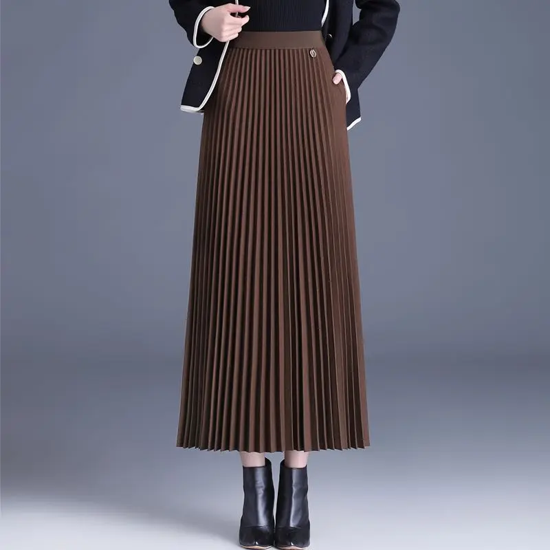 Woolen Pleated Skirt Pockets Autumn Winter Medium Female 2024 New High-waisted Thickened Solid Color Elastic Girls' Skirt LJ217
Woolen Pleated Skirt Pockets Autumn Winter Medium Female 2024 New High-waisted Thickened Solid Color Elastic Girls' Skirt LJ217