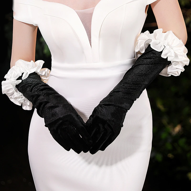 Bride Wedding Dress Satin Gloves Bubble Sleeves Decoration Personalized Long Velvet Gloves Evening Gown Accessories
Bride Wedding Dress Satin Gloves Bubble Sleeves Decoration Personalized Long Velvet Gloves Evening Gown Accessories