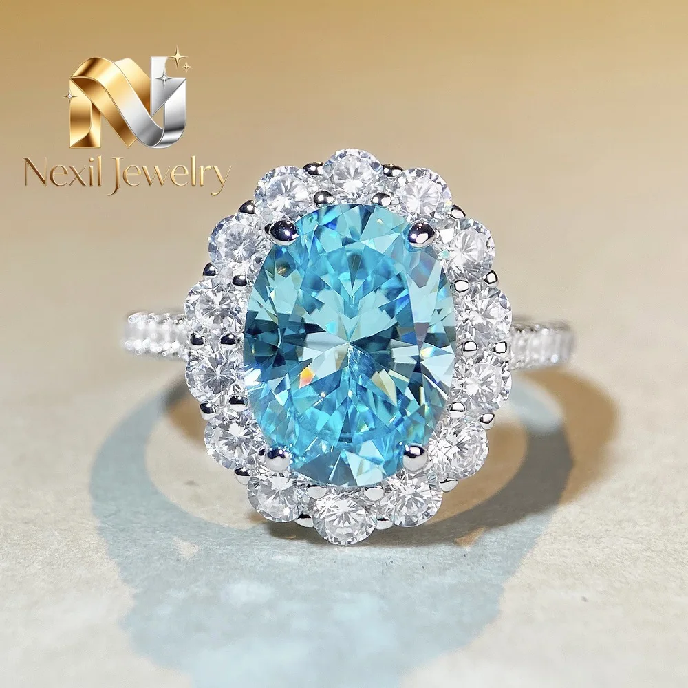 Nexil Jewelry Luxury Solid Platinum PT950 Women's Flower-shaped Full Diamond Aquamarine Moissanite Ring Banquet Pigeon Egg Ri
Nexil Jewelry Luxury Solid Platinum PT950 Women's Flower-shaped Full Diamond Aquamarine Moissanite Ring Banquet Pigeon Egg Ri