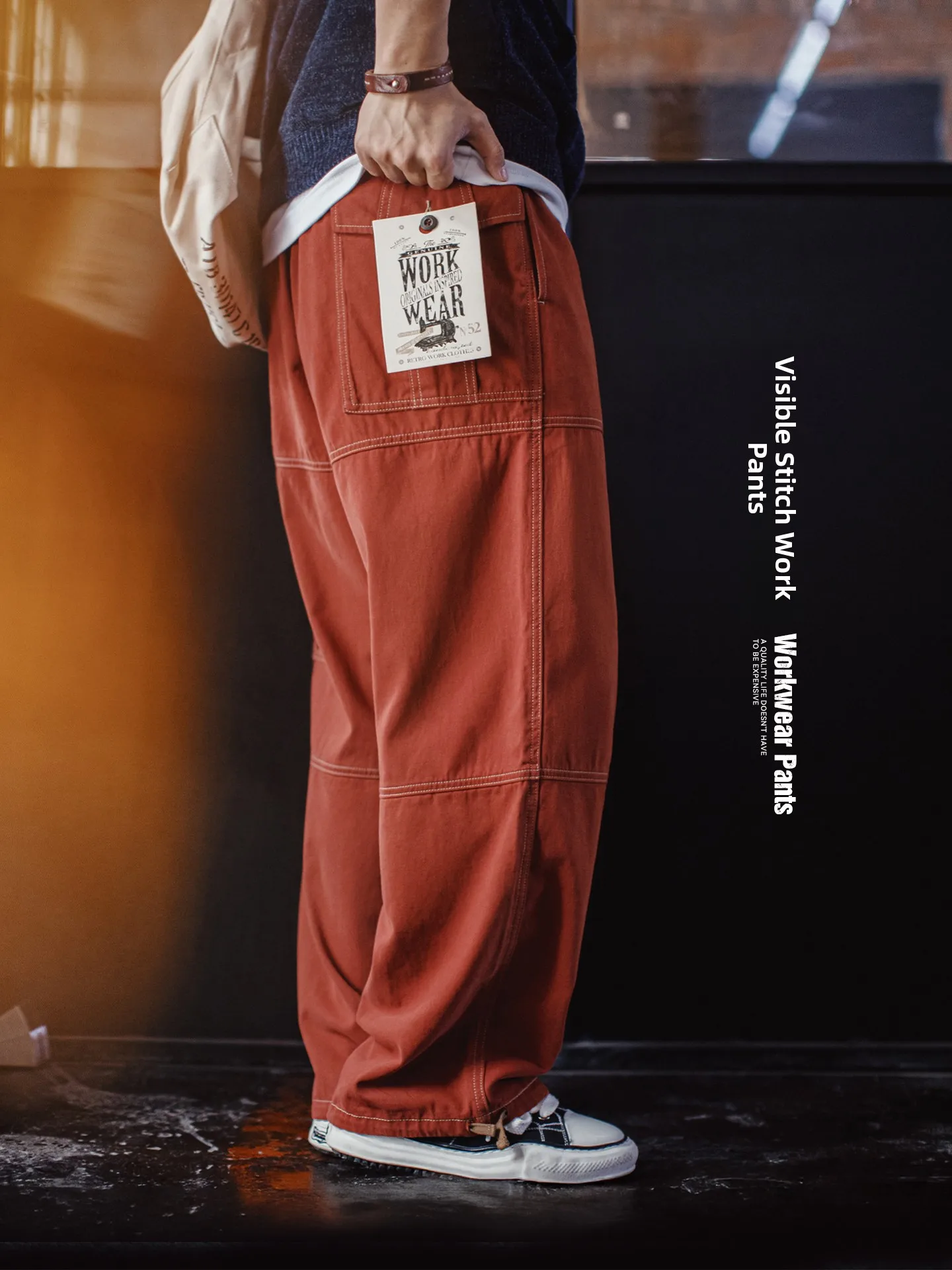 American Retro Workwear Pants Multiple Pockets Straight Leg Wide Leg Casual Trousers Men Spring Brick Red Sewn Line Men's Cas...
American Retro Workwear Pants Multiple Pockets Straight Leg Wide Leg Casual Trousers Men Spring Brick Red Sewn Line Men's Cas...