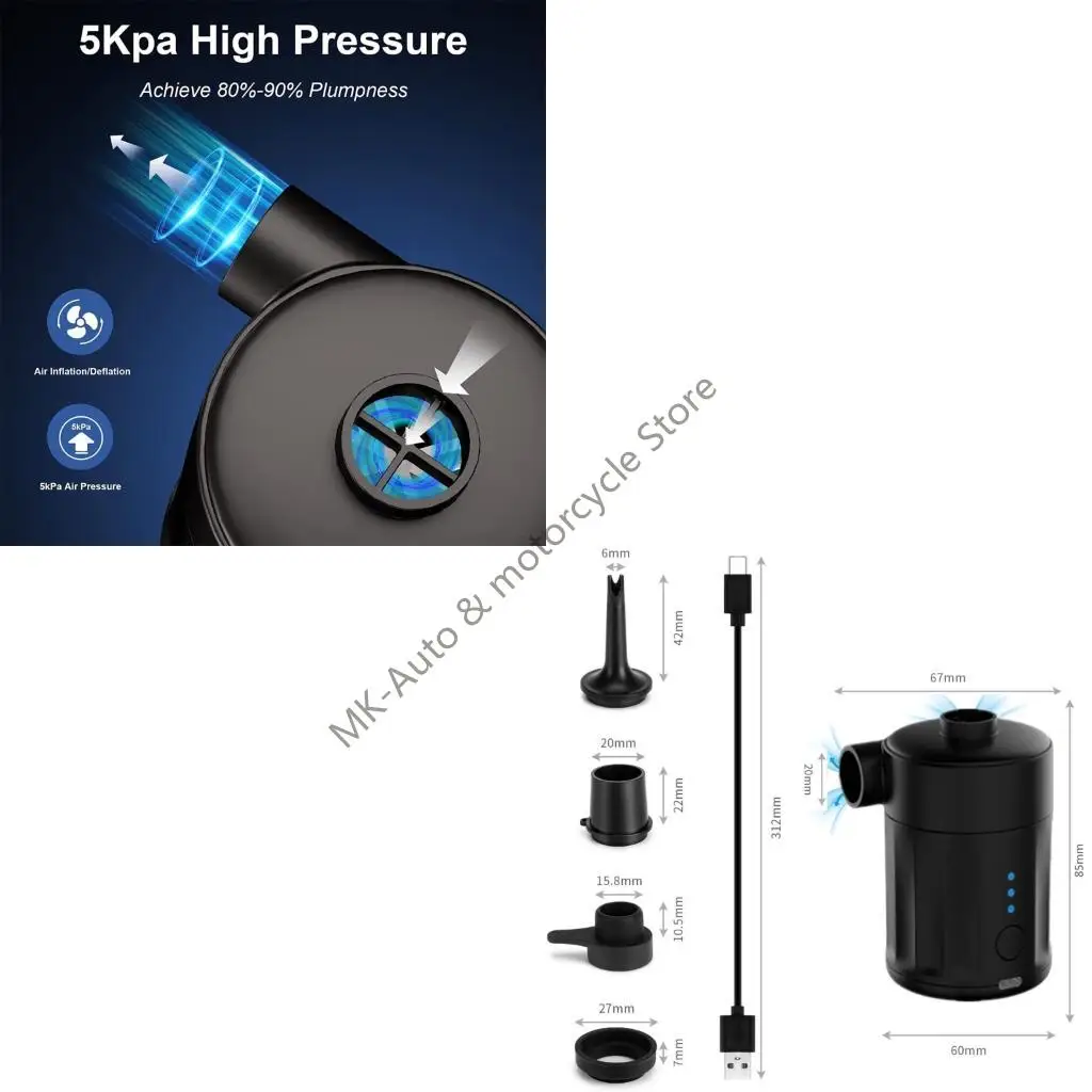 F62F Efficient Battery Run Inflation Tool for Air Filled Objects Features 4000mAh Rechargeable Battery and 4 Nozzles
F62F Efficient Battery Run Inflation Tool for Air Filled Objects Features 4000mAh Rechargeable Battery and 4 Nozzles