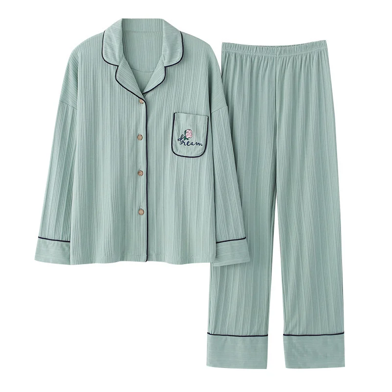 pajamas female spring autumn winter long sleeved cotton cardigan lapel solid color student suit leisure home clothes
pajamas female spring autumn winter long sleeved cotton cardigan lapel solid color student suit leisure home clothes