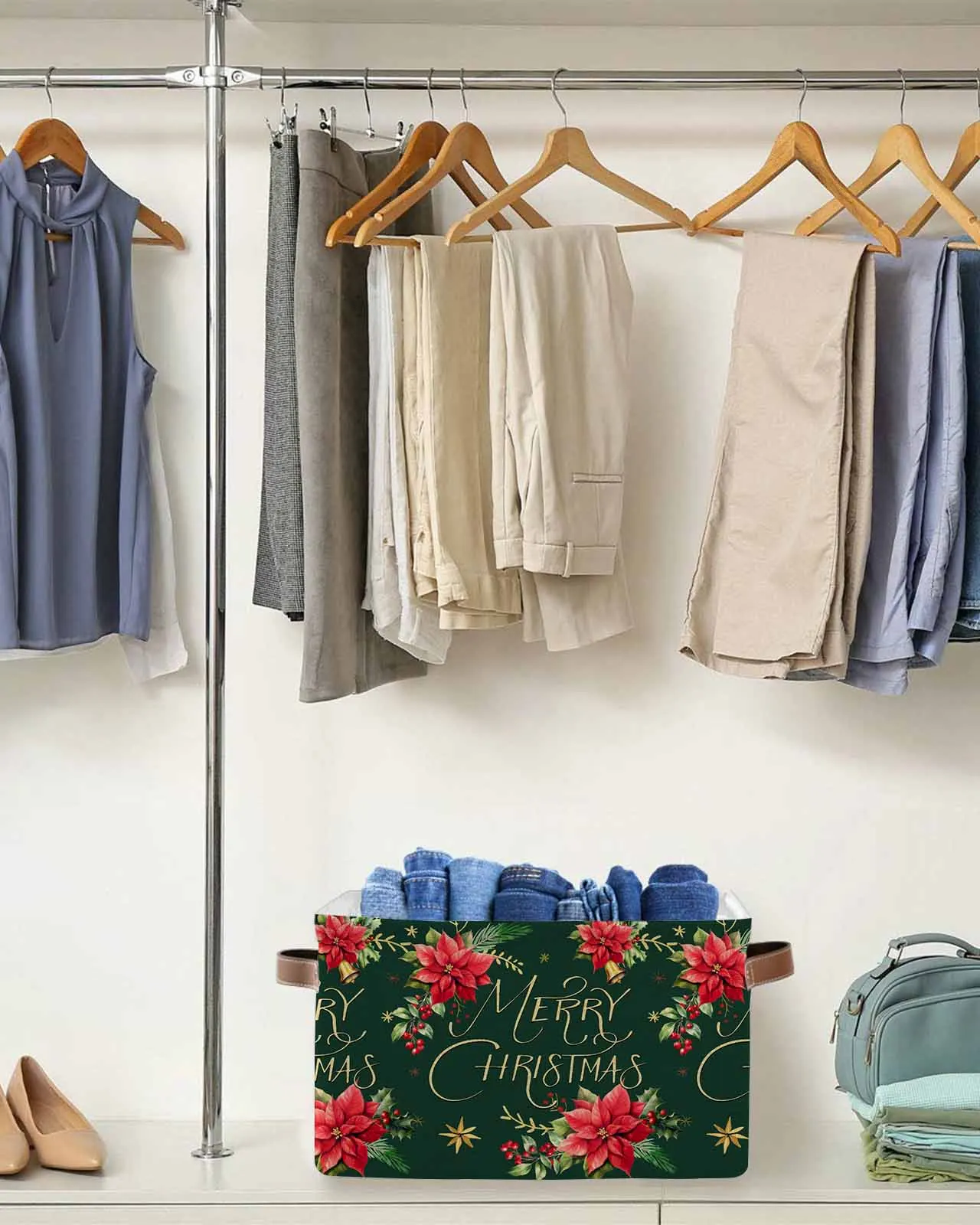 Christmas Jam Pine Leaf Bell Waterproof Laundry Basket Folding Clothing Storage Basket Kids Toys Organizer Storage Bucket
Christmas Jam Pine Leaf Bell Waterproof Laundry Basket Folding Clothing Storage Basket Kids Toys Organizer Storage Bucket