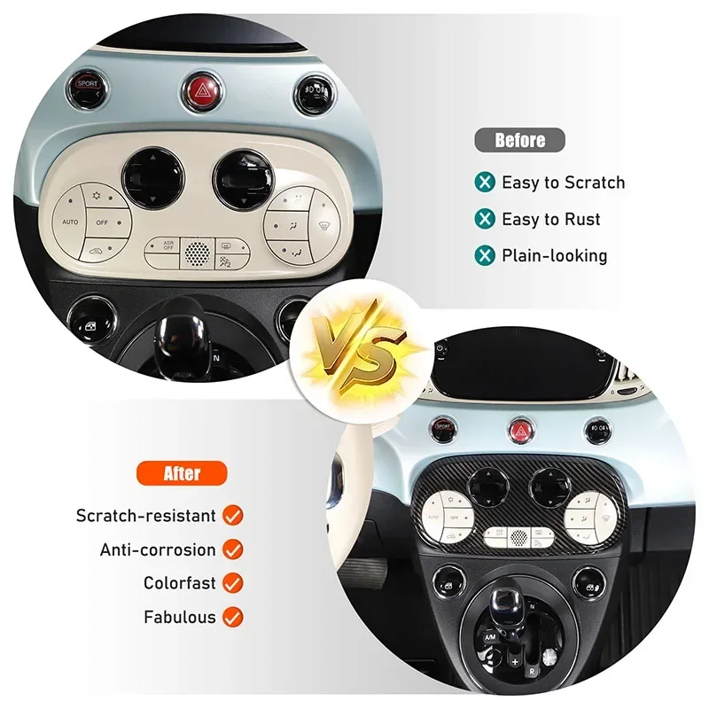 1Pcs ABS carbon fiber For Fiat 500 2016+ car air conditioning adjustment switch frame cover sticker Car decoration accessories
1Pcs ABS carbon fiber For Fiat 500 2016+ car air conditioning adjustment switch frame cover sticker Car decoration accessories