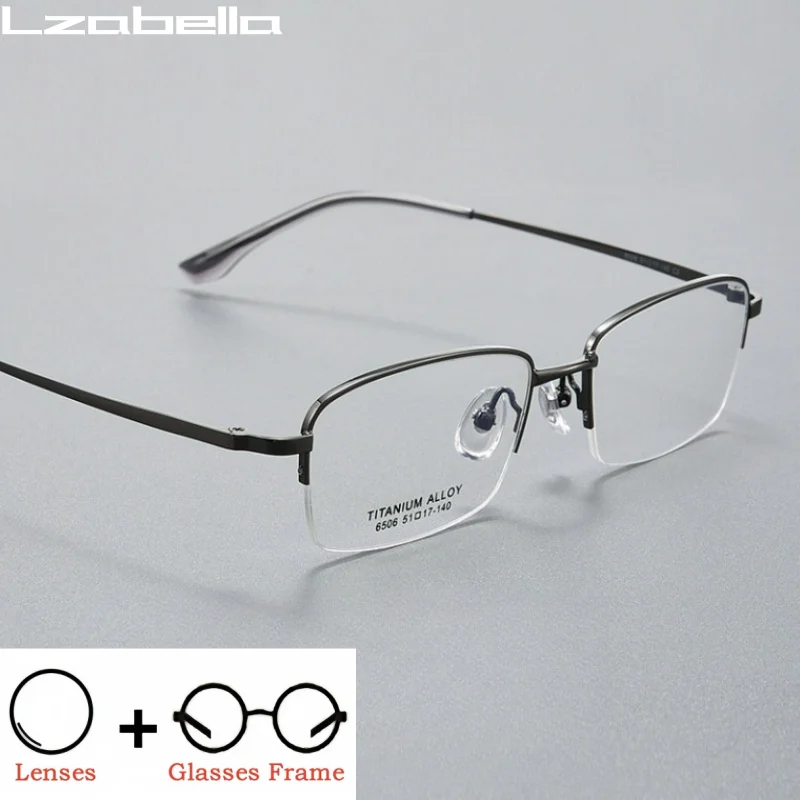 Lzabella Half Frame Men's Prescription Glasses Titanium Alloy Square Optical Myopia Anti-Blue Light Reading Eyeglasses S6506
Lzabella Half Frame Men's Prescription Glasses Titanium Alloy Square Optical Myopia Anti-Blue Light Reading Eyeglasses S6506