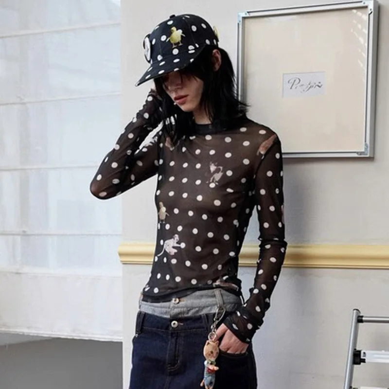 New Fashion American-style Animal Polka Dot Print Versatile Slimming Waist-cinching Long-sleeved Short Top for Women 2026 Autumn
New Fashion American-style Animal Polka Dot Print Versatile Slimming Waist-cinching Long-sleeved Short Top for Women 2026 Autumn