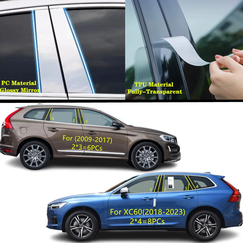 For VOLVO XC60 2009-2017 2018 2019-2023 Car PC Material Pillar Post Cover Door Trim Window Molding Sticker Accessories
For VOLVO XC60 2009-2017 2018 2019-2023 Car PC Material Pillar Post Cover Door Trim Window Molding Sticker Accessories