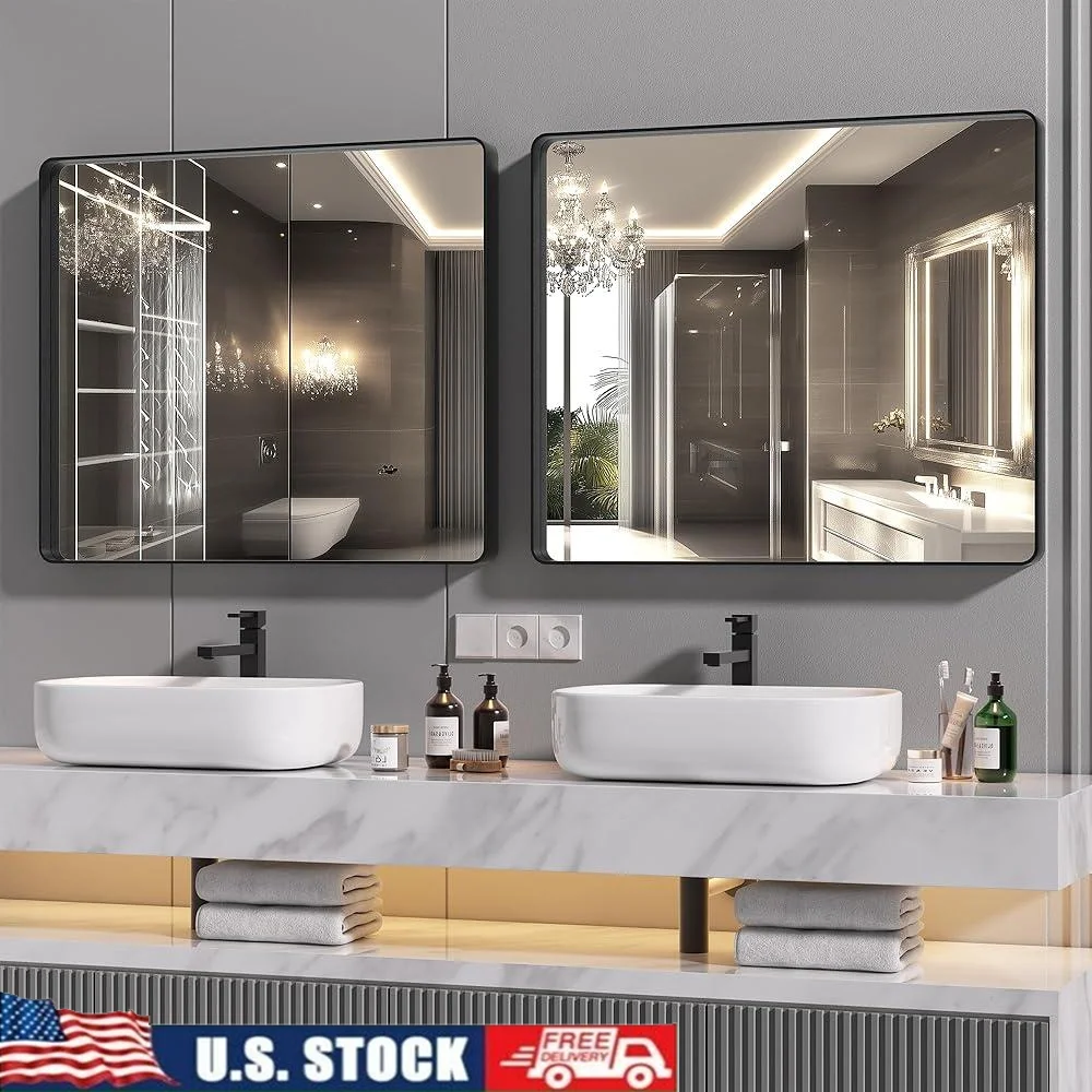 2 PCS Large Wall Mounted Bathroom Mirror High Definition Reflection Aluminum Frame Easy Installation Home Decoration
2 PCS Large Wall Mounted Bathroom Mirror High Definition Reflection Aluminum Frame Easy Installation Home Decoration