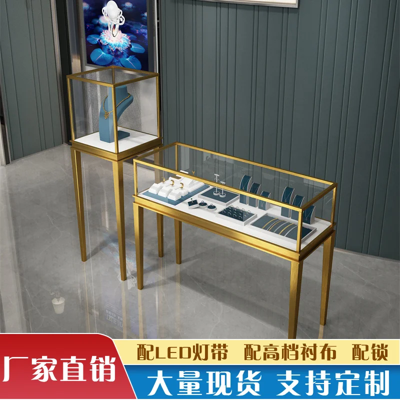 Custom. Stainless steel jewelry showcase jewelry ornament watch glasses Jade bag gold glass display counter showcase
Custom. Stainless steel jewelry showcase jewelry ornament watch glasses Jade bag gold glass display counter showcase
