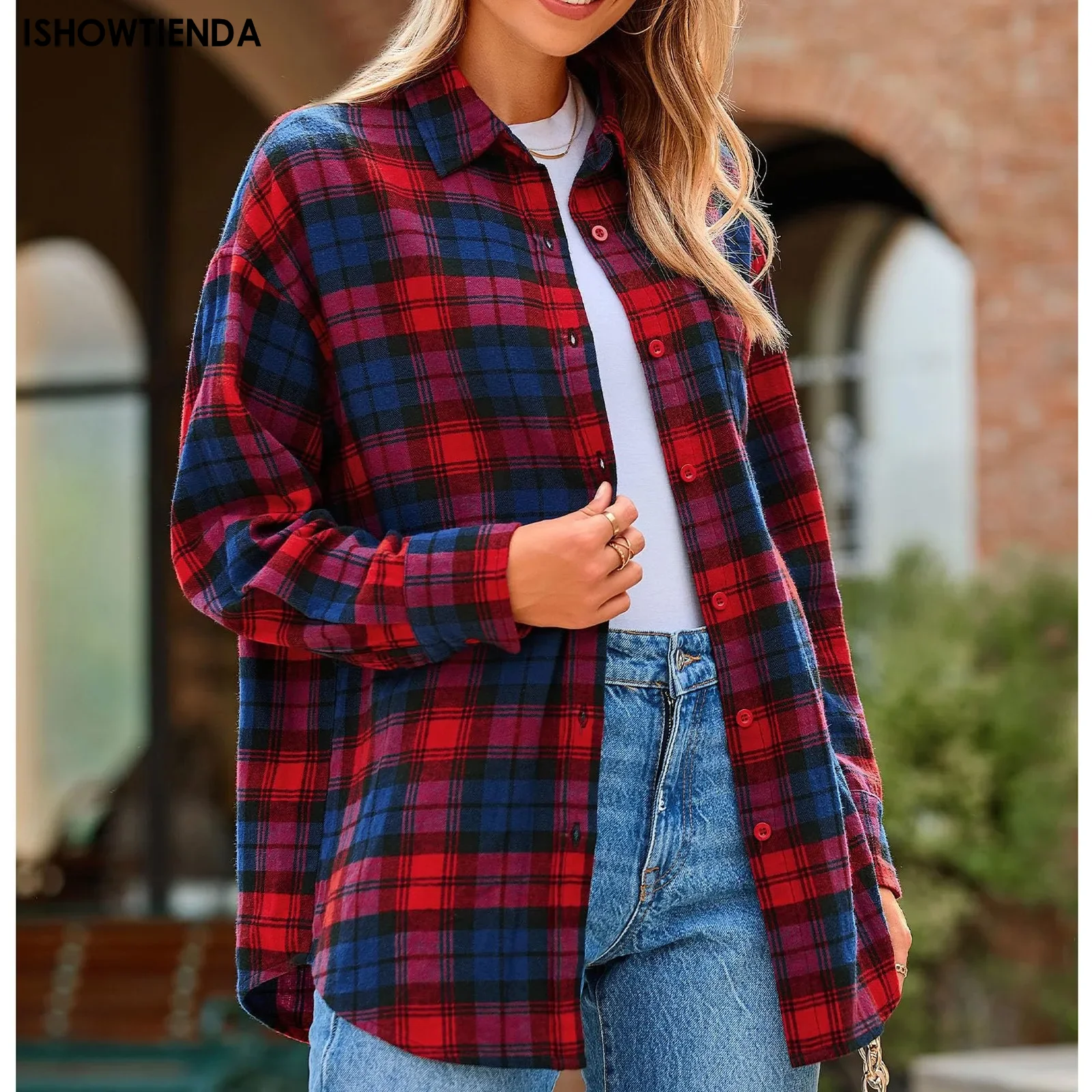 Casual Women's Plaid Shirt 2025 Autumn New Loose Long Sleeve Lapel Single Breasted Blouses Soft Sweet Female Coat Streetwear
Casual Women's Plaid Shirt 2025 Autumn New Loose Long Sleeve Lapel Single Breasted Blouses Soft Sweet Female Coat Streetwear