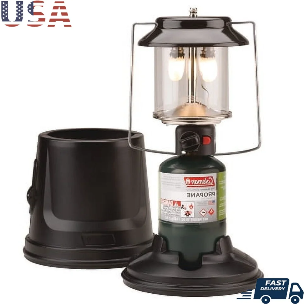 810 Lumens 2-Mantle Propane Lantern with Carry Case PerfectFlow Pressure Regulator Instastart Ignition High-Temperature Glass
810 Lumens 2-Mantle Propane Lantern with Carry Case PerfectFlow Pressure Regulator Instastart Ignition High-Temperature Glass