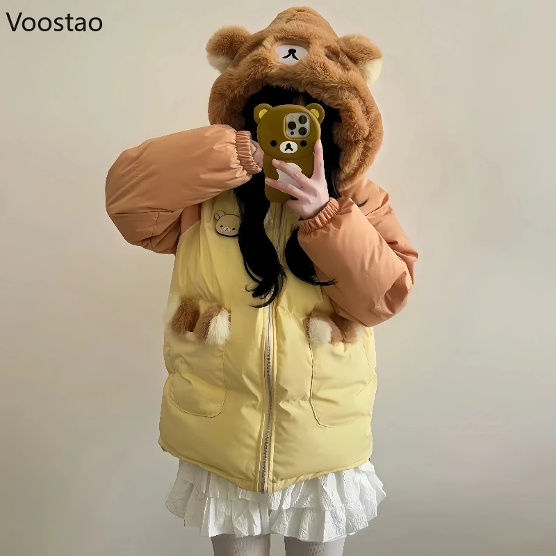 Женские парки в японском стиле Kawaii Lolita в стиле Харадзюку, милая плюшевая лоскутная куртка с капюшоном и медвежьими ушками Y2k, эстетичное теплое стеганое пальто
Женские парки в японском стиле Kawaii Lolita в стиле Харадзюку, милая плюшевая лоскутная куртка с капюшоном и медвежьими ушками Y2k, эстетичное теплое стеганое пальто
