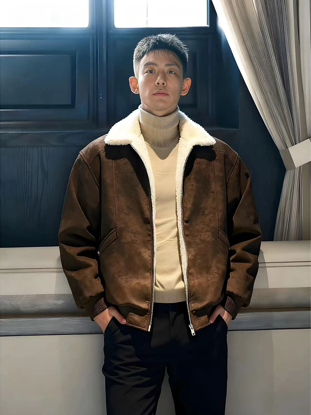 Men's Winter Thiened PU Leather Jaet Collar Biker Sle Coat American Retro Barn Work Cotton Clothes Trendy Long Sve
Men's Winter Thiened PU Leather Jaet Collar Biker Sle Coat American Retro Barn Work Cotton Clothes Trendy Long Sve