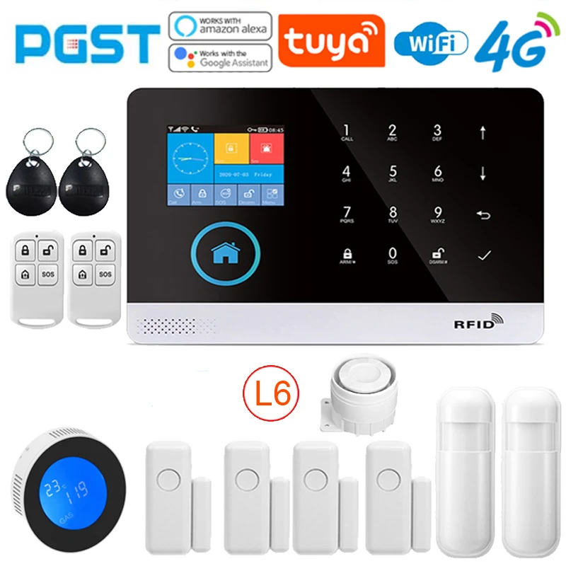 PGST Tuya Intelligent 4G Wifi Residential Alarm System with Intelligent Life Application Control Function, Suitable for ALexa
PGST Tuya Intelligent 4G Wifi Residential Alarm System with Intelligent Life Application Control Function, Suitable for ALexa