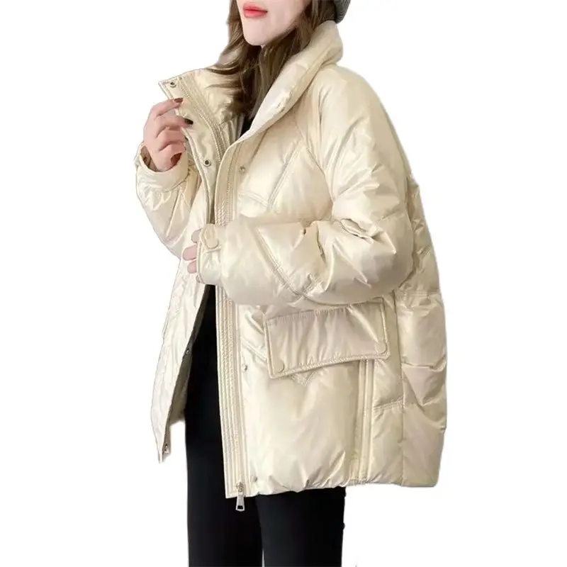 2023 New Women's Cotton-Padded Coat Parkas Snow No Washing Glossy Down Cotton Coats Autumn Winter Jacket Fashion Female Tops
2023 New Women's Cotton-Padded Coat Parkas Snow No Washing Glossy Down Cotton Coats Autumn Winter Jacket Fashion Female Tops