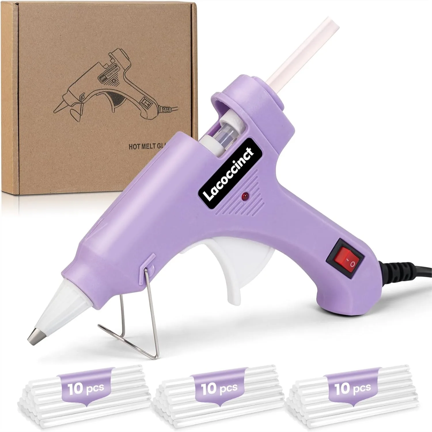 Mini Hot Glue Gun Kit with 30 Glue Sticks, Fast Preheating for School Crafts and Home Repairs, 20W Light Purple
Mini Hot Glue Gun Kit with 30 Glue Sticks, Fast Preheating for School Crafts and Home Repairs, 20W Light Purple