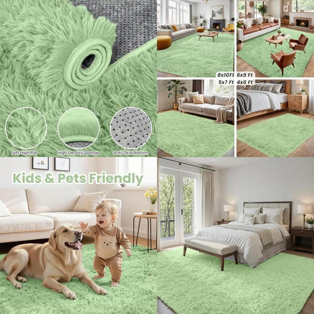5x7 мятно-зеленых ковриков для гостиной, спальни, детских комнат и многого другого - мягкие, нескользящие плюшевые ковры для домашнего декора
5x7 мятно-зеленых ковриков для гостиной, спальни, детских комнат и многого другого - мягкие, нескользящие плюшевые ковры для домашнего декора