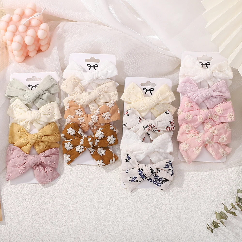 4Pcs/set Lovely Cotton Hair Bows Hair Clips for Childrens Elegant Embroidered Girl Hair Accessories Bowknot Hair Bangs Hairpin
4Pcs/set Lovely Cotton Hair Bows Hair Clips for Childrens Elegant Embroidered Girl Hair Accessories Bowknot Hair Bangs Hairpin
