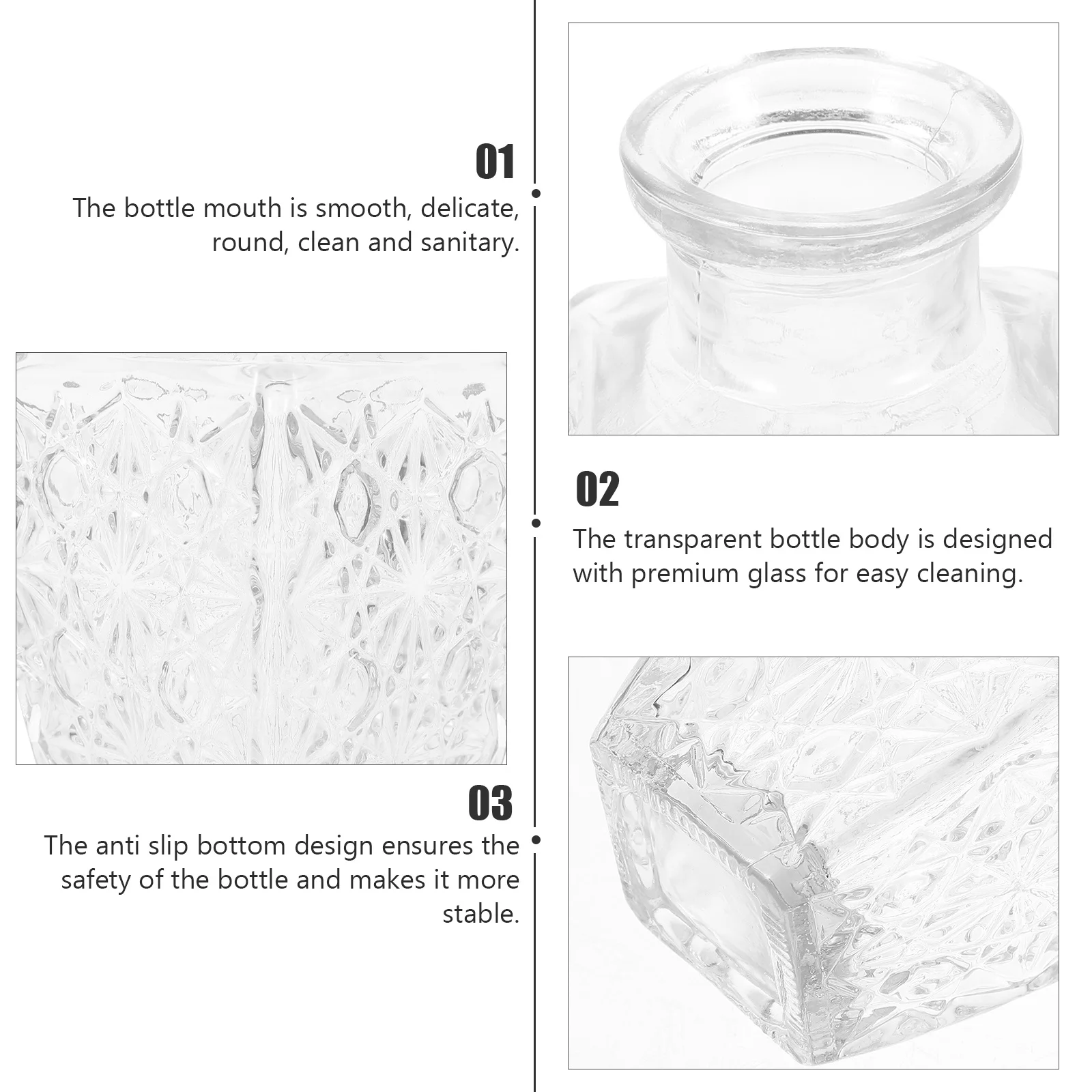 Glass Wine Holder with Embossment Design Large Size Portable Jug for Alcohol Beverage Display Sealed Container for Home Bar
Glass Wine Holder with Embossment Design Large Size Portable Jug for Alcohol Beverage Display Sealed Container for Home Bar