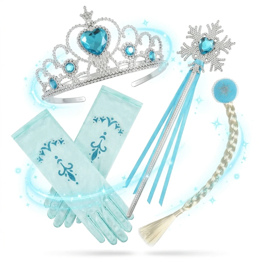 Girls Princess Dress Up Accessories Set Crown Tiara Wand Blue Gloves Hair Braid Kids Cosplay Costume Halloween Birthday Party
Girls Princess Dress Up Accessories Set Crown Tiara Wand Blue Gloves Hair Braid Kids Cosplay Costume Halloween Birthday Party