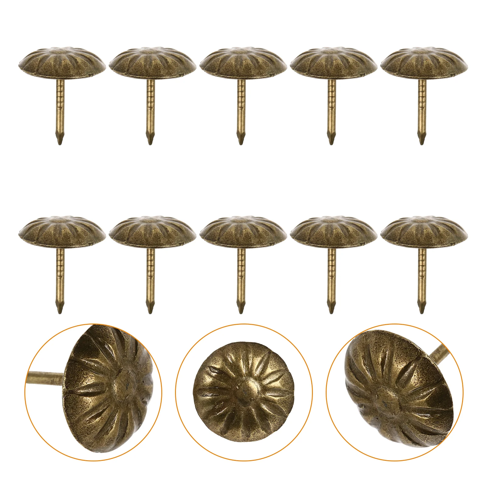 100 Pcs Upholstery Nails Pin Tacks Furniture Flower for Strip Trim Tools Decorative Retro
100 Pcs Upholstery Nails Pin Tacks Furniture Flower for Strip Trim Tools Decorative Retro