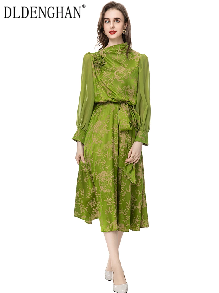 DLDENGHAN Spring Vintage Dress Women Stand Collar Lantern Sleeve Lace-Up Chinese Style Print Dresses Fashion Designer New
DLDENGHAN Spring Vintage Dress Women Stand Collar Lantern Sleeve Lace-Up Chinese Style Print Dresses Fashion Designer New