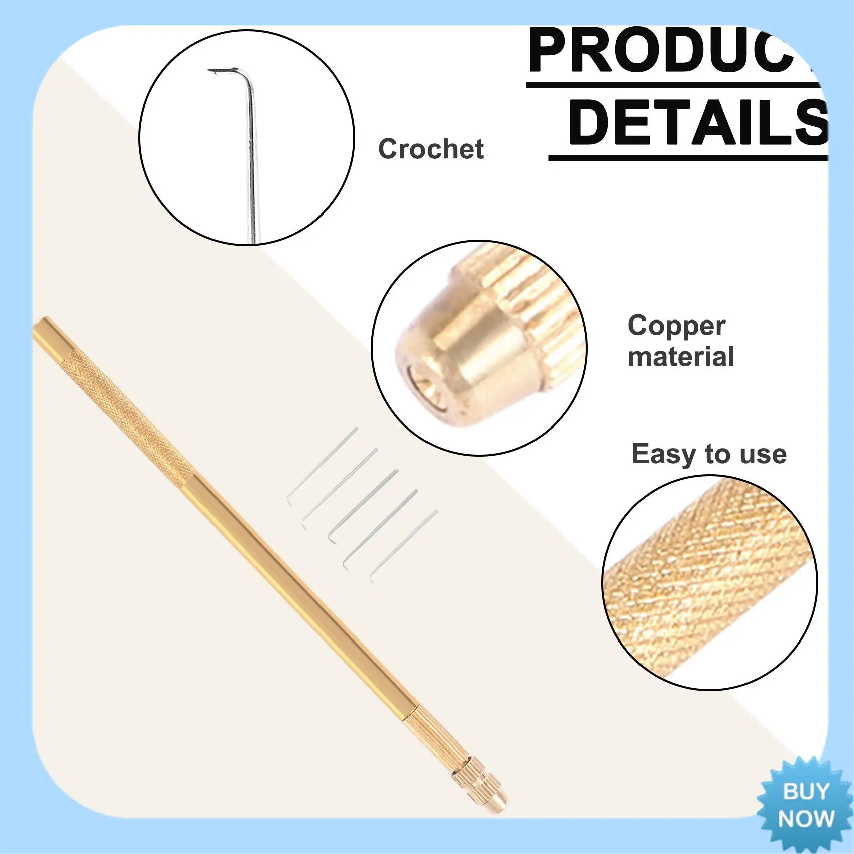 A47Z Wig Crochet 5Pcs Ventilating Needles +1 Brass Holder For Lace Wig Needle Hairpiece Knotting Hook Sets Beaded Hook
A47Z Wig Crochet 5Pcs Ventilating Needles +1 Brass Holder For Lace Wig Needle Hairpiece Knotting Hook Sets Beaded Hook
