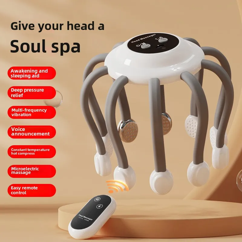 New Intelligent Rhythm Head Massager Massager Octopus EMS Pulse Head Massager Bluetooth Remote Control
New Intelligent Rhythm Head Massager Massager Octopus EMS Pulse Head Massager Bluetooth Remote Control