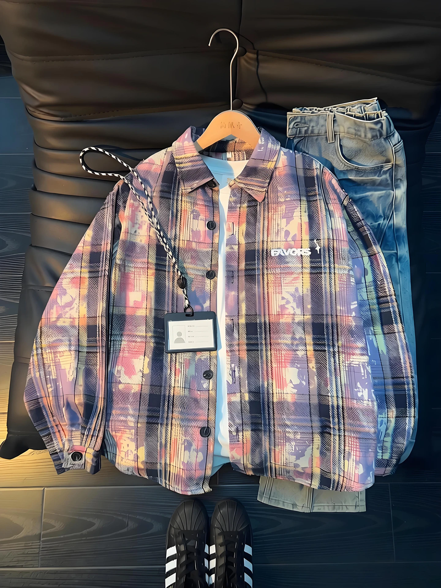 Purple Tie Dye Plaid Long Sve irt Men's Spring Design American Sle Collared Outerwear for Couples Layering irt
Purple Tie Dye Plaid Long Sve irt Men's Spring Design American Sle Collared Outerwear for Couples Layering irt