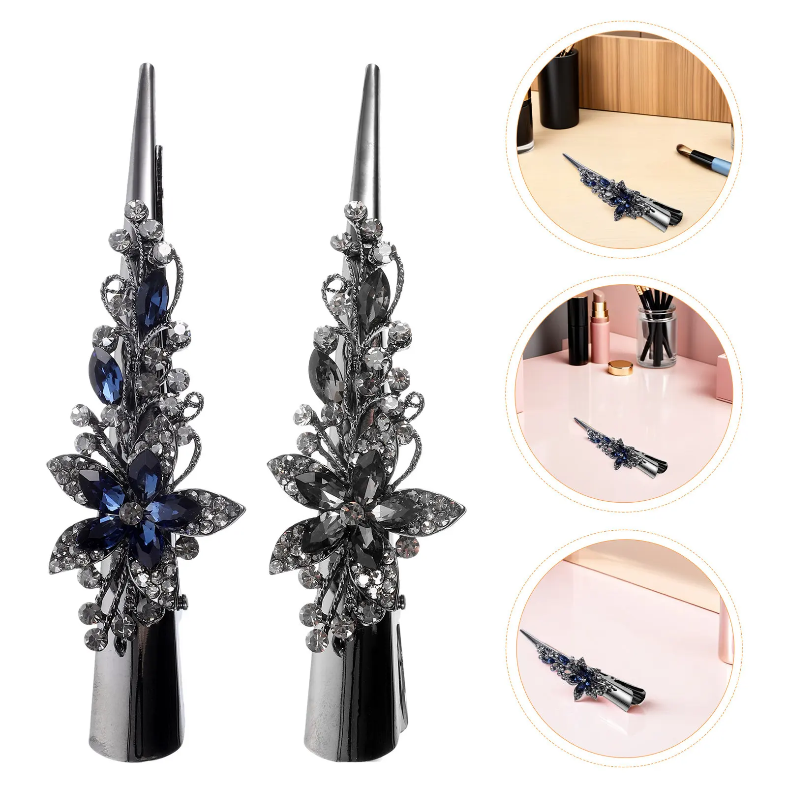 2Pcs Vintage Rhinestone Duckbill Alligator Hair Clips Metal Non-Slip Crystal Barrettes for Fine Hair Bun Styling Party Wedding
2Pcs Vintage Rhinestone Duckbill Alligator Hair Clips Metal Non-Slip Crystal Barrettes for Fine Hair Bun Styling Party Wedding