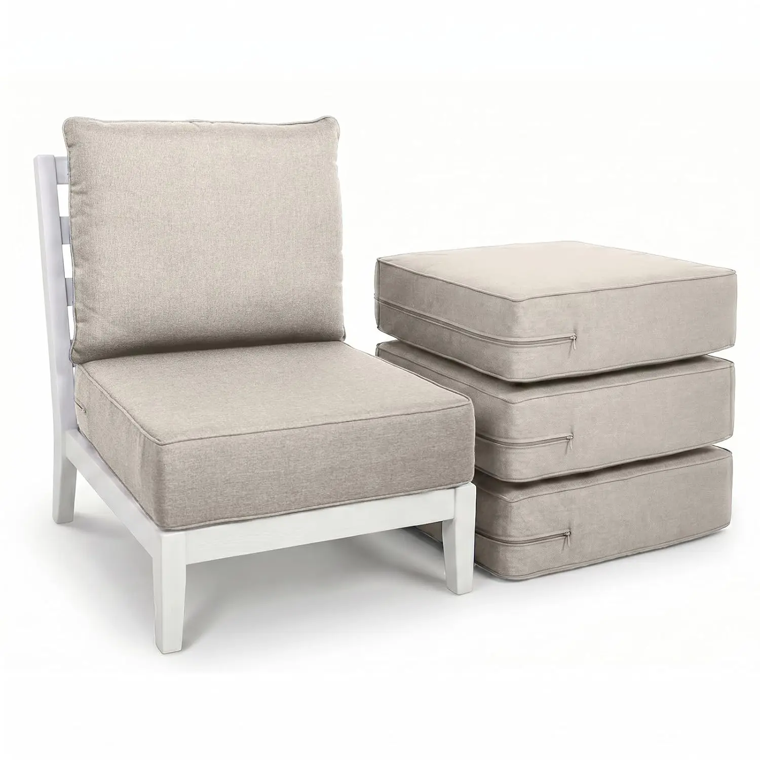 Luxury Outdoor Seat Cushion Set-24 x 24 x 6 Inch Outdoor Chair Cushions with Water Resistant & Removable Cover, Customized
Luxury Outdoor Seat Cushion Set-24 x 24 x 6 Inch Outdoor Chair Cushions with Water Resistant & Removable Cover, Customized
