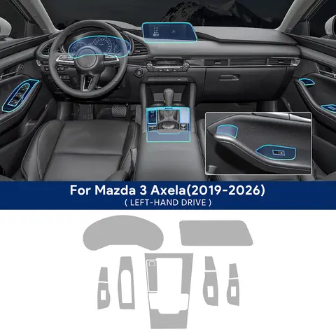 For Mazda 3 Axela 2019-2026 Car Interior Film Center Console Navigation Screen Gear Transparent TPU Protective Film Anti-scratch