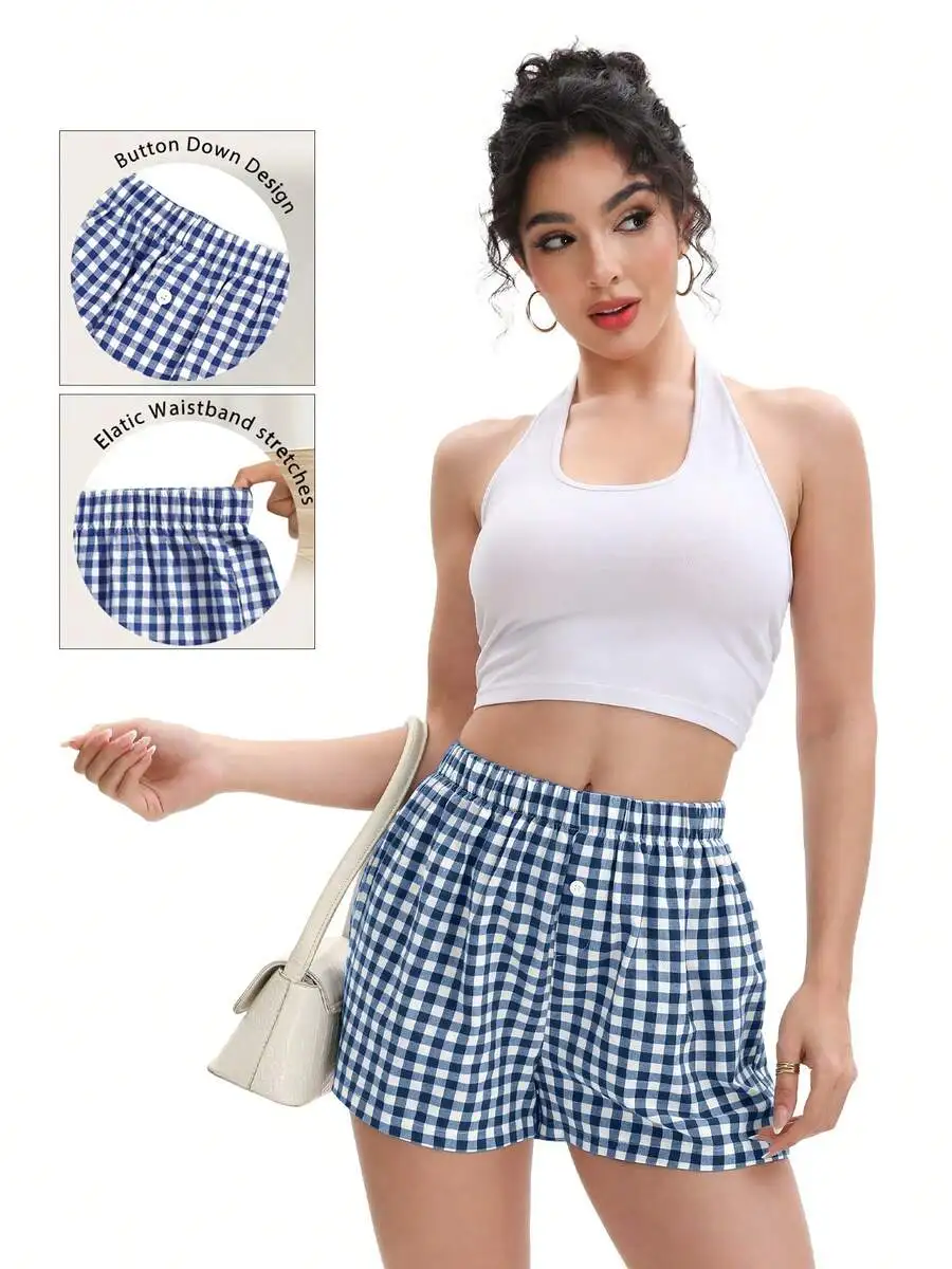 Women Gingham Boxer Shorts Summer Casual Lounge Sleep Plaid Shorts Y2K Beach Bottoms
Women Gingham Boxer Shorts Summer Casual Lounge Sleep Plaid Shorts Y2K Beach Bottoms