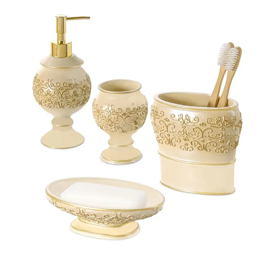 Shannon Beige Bathroom Accessories Set, 4Piece Bathroom Set Decorative Bathroom Accessory Set Features Soap Dispenser, Toothbrus
Shannon Beige Bathroom Accessories Set, 4Piece Bathroom Set Decorative Bathroom Accessory Set Features Soap Dispenser, Toothbrus