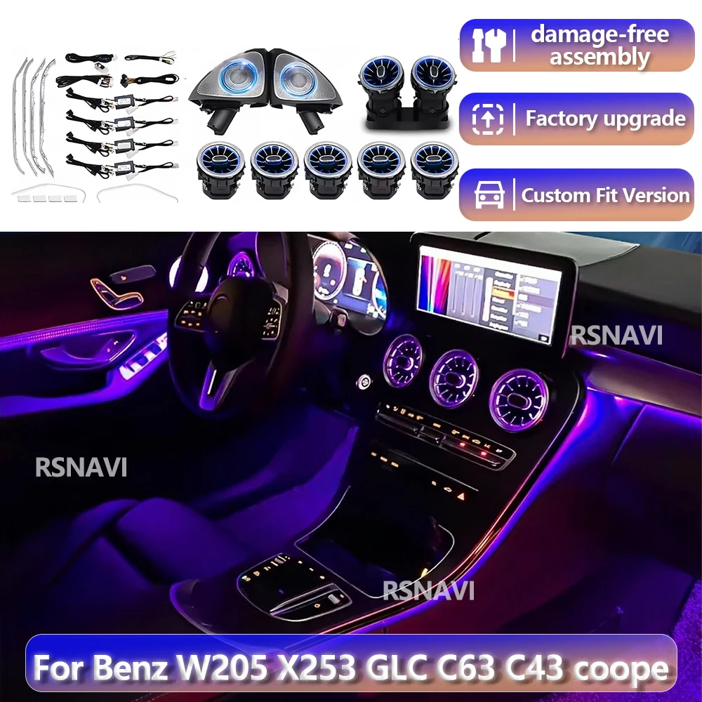 RGB color streamer 64 Colors Led For Benz C GLC W205 X253 Coupe AMG C43 C63 2016-2023 MB Led Door Dashboard Lamp Air Vent Nozzle
RGB color streamer 64 Colors Led For Benz C GLC W205 X253 Coupe AMG C43 C63 2016-2023 MB Led Door Dashboard Lamp Air Vent Nozzle