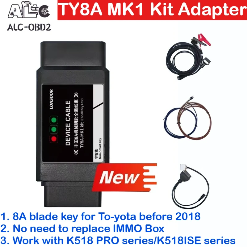 Комплект Lonsdor TY8A-MK1 для TO-YOTA 8A Blade Key All Keys Lost-2018 Работа с Lonsdor K518 Pro/K518ISE
Комплект Lonsdor TY8A-MK1 для TO-YOTA 8A Blade Key All Keys Lost-2018 Работа с Lonsdor K518 Pro/K518ISE