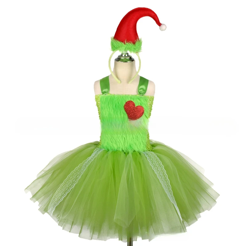 Halloween Children's Grinch Costume Dress Girls' Versatile Comfort Style Green Monster Design Stage Party Role-Playing Outfit
Halloween Children's Grinch Costume Dress Girls' Versatile Comfort Style Green Monster Design Stage Party Role-Playing Outfit