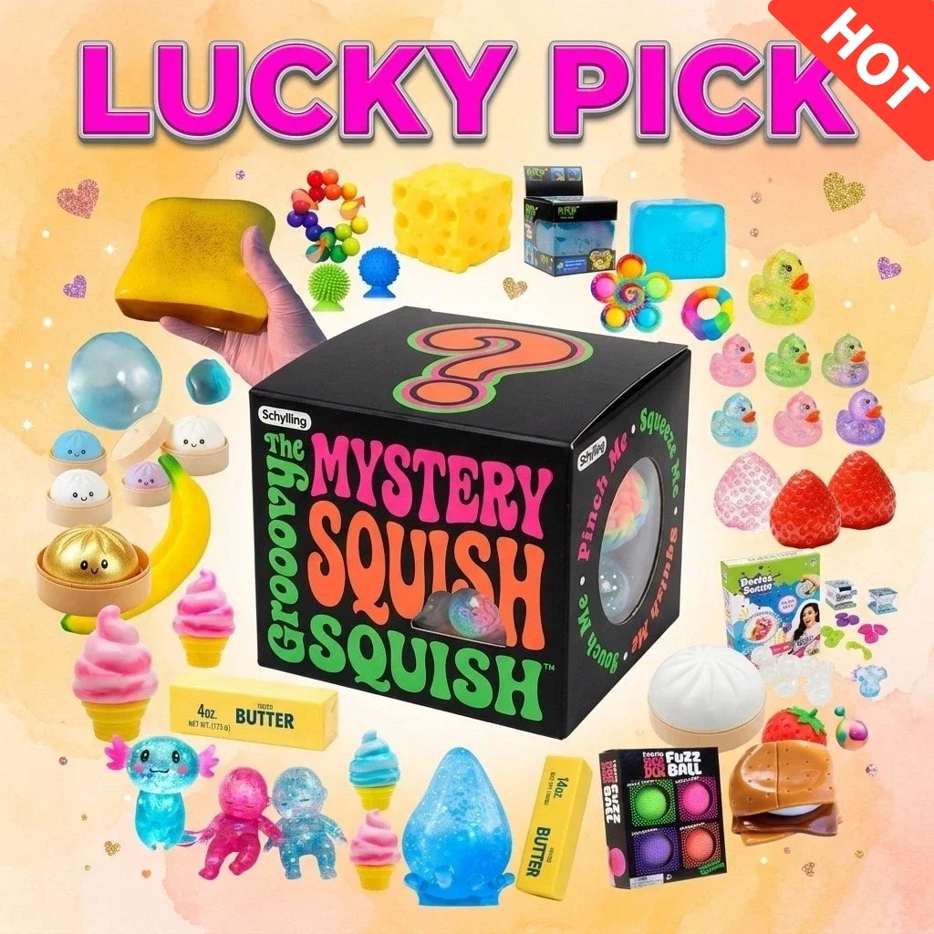 Groovy Mystery Squish Blind Box - Lucky Pick Random Squeeze Toy, Sensory Stress Relief Fidget Toy For Anxiety, Soft Slow-Rising Squishy Surprise Box, Party Favor/Stocking Stuffer/Christmas Gift For Kids Teens Adults
Groovy Mystery Squish Blind Box - Lucky Pick Random Squeeze Toy, Sensory Stress Relief Fidget Toy For Anxiety, Soft Slow-Rising Squishy Surprise Box, Party Favor/Stocking Stuffer/Christmas Gift For Kids Teens Adults