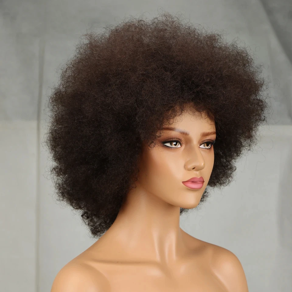 Afro Curly Wig Fluffy Human Hair Wigs For Women Machine Made Afro Puff Wigs With Bangs Bouncy Soft Natural styling wig Brazilian
Afro Curly Wig Fluffy Human Hair Wigs For Women Machine Made Afro Puff Wigs With Bangs Bouncy Soft Natural styling wig Brazilian
