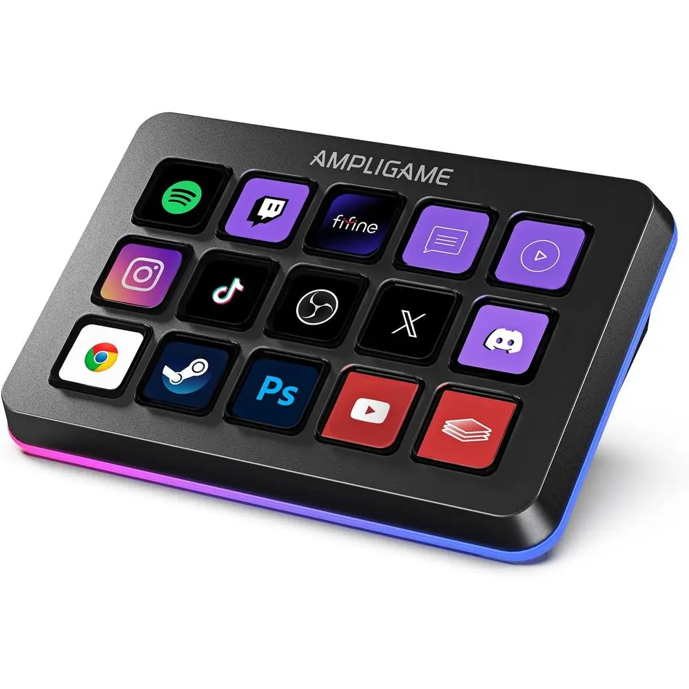 15-Key Stream Controller with Trigger Actions for OBS/Twitch/YouTube/Streamlabs, Compatible with PC-D6
15-Key Stream Controller with Trigger Actions for OBS/Twitch/YouTube/Streamlabs, Compatible with PC-D6