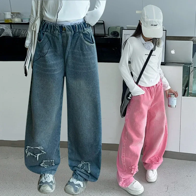 Vintage Child Jeans Trousers 2025 Spring Kids Jeans with Five stars on the pant leg For Girls Casual Straight Cut Denim Pants
Vintage Child Jeans Trousers 2025 Spring Kids Jeans with Five stars on the pant leg For Girls Casual Straight Cut Denim Pants