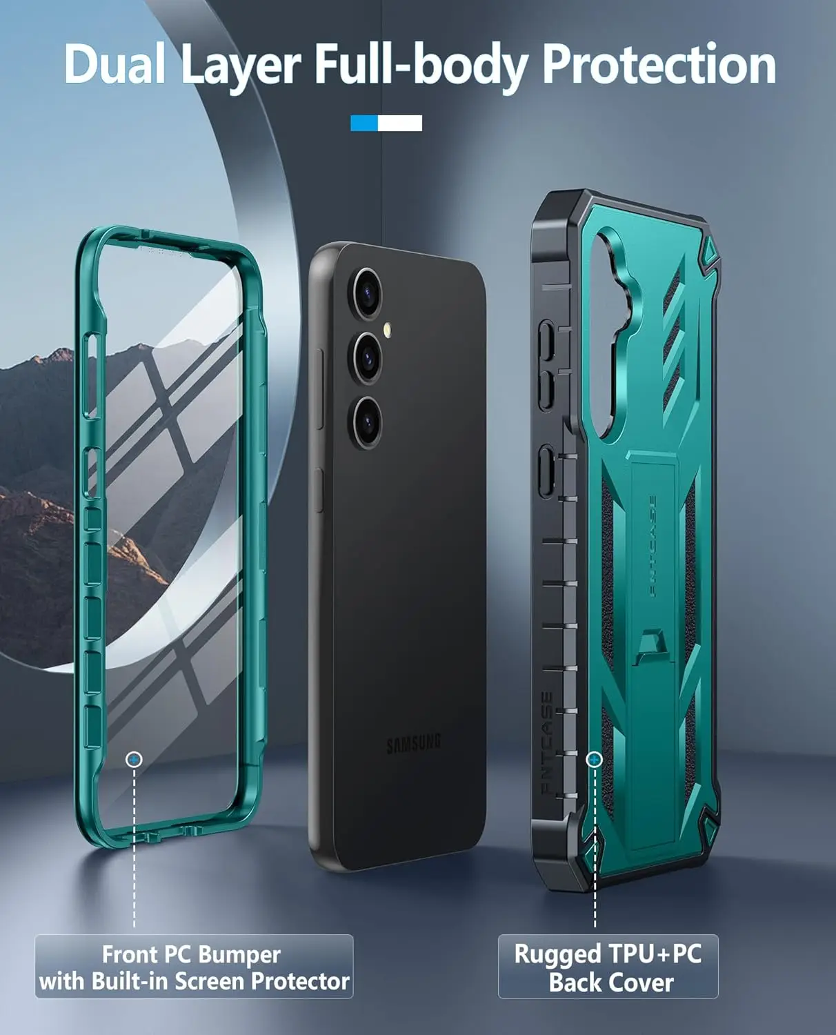 for Samsung Galaxy S24-FE Case: Military Grade Drop Proof Protection Mobile Cover with Kickstand | Matte Textured Rugged
for Samsung Galaxy S24-FE Case: Military Grade Drop Proof Protection Mobile Cover with Kickstand | Matte Textured Rugged