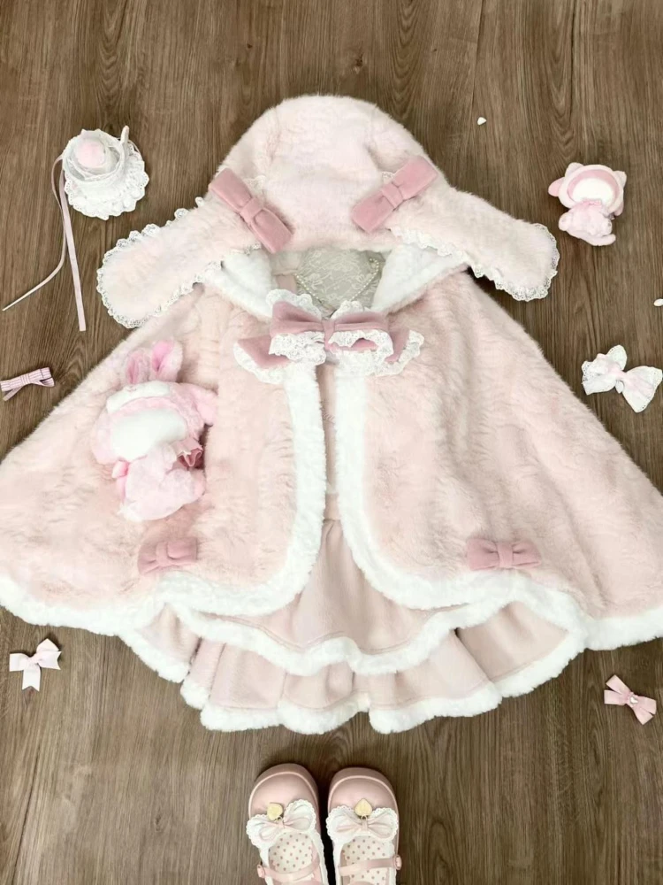 Japanese Sweet Kawaill 3 Piece Suits Female Hooded Cape Coat+Long Sleeve Blouse Party Dress Y2k Vintage Christmas Set New Year
Japanese Sweet Kawaill 3 Piece Suits Female Hooded Cape Coat+Long Sleeve Blouse Party Dress Y2k Vintage Christmas Set New Year