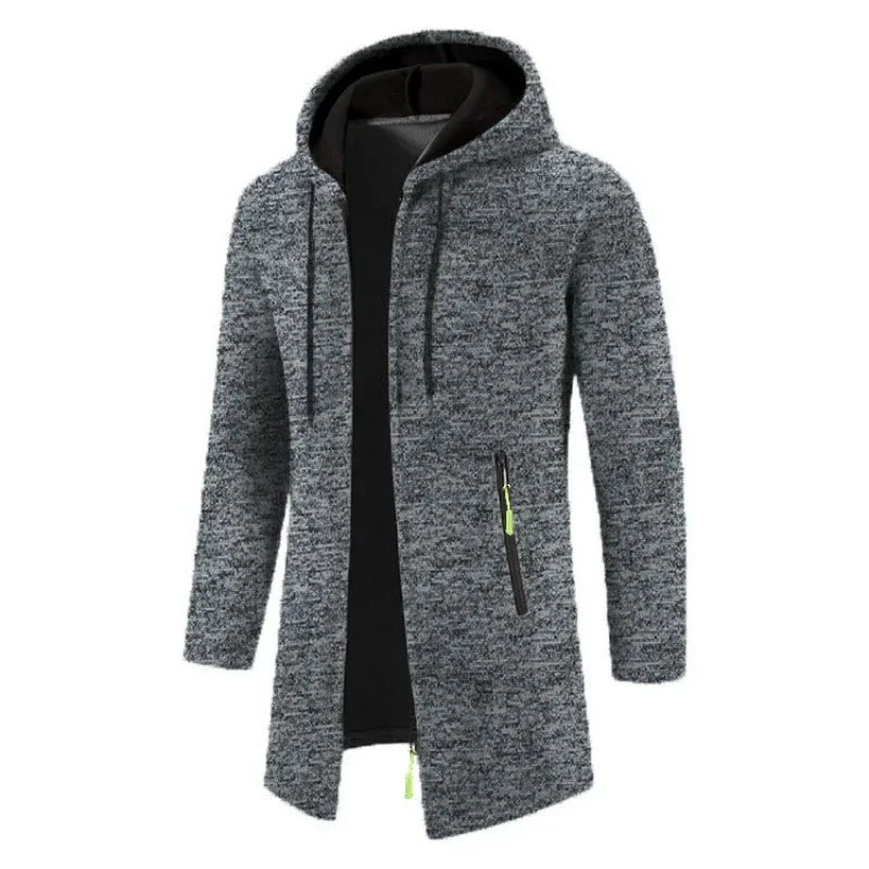 New Hooded Long Zipper Jackets Men Winter Thin Fleece Warm Long Coats Casual Fit Knitted Jackets for Men Zipper Pocket Outerwear
New Hooded Long Zipper Jackets Men Winter Thin Fleece Warm Long Coats Casual Fit Knitted Jackets for Men Zipper Pocket Outerwear