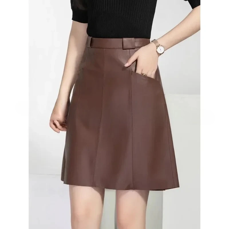 2025 Hip Wrap Skirt for Women Luxury High Waist Slim Genuine Leather Femme One Step Skirt Simple A-line Half Body Skirt
2025 Hip Wrap Skirt for Women Luxury High Waist Slim Genuine Leather Femme One Step Skirt Simple A-line Half Body Skirt