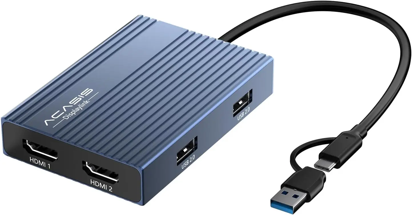 USB C to Dual HDMI Adapter, 4K@60Hz, 2 HDMI & 3 USB-A, 100W PD Charging for Mac/Windows
USB C to Dual HDMI Adapter, 4K@60Hz, 2 HDMI & 3 USB-A, 100W PD Charging for Mac/Windows