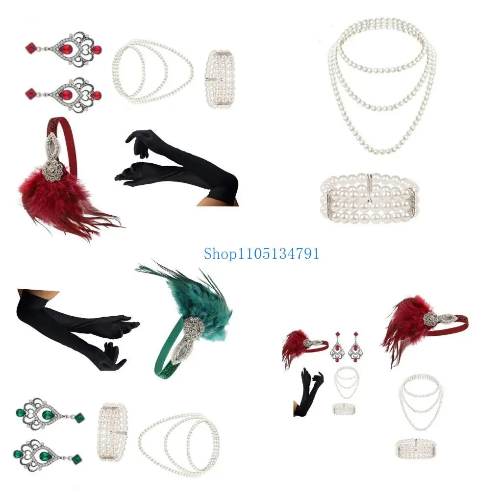 98-километровый винтажный костюм-хлопушка 1920-х годов, женский головной убор GreatGatsby, комплект с ожерельем и серьгами
98-километровый винтажный костюм-хлопушка 1920-х годов, женский головной убор GreatGatsby, комплект с ожерельем и серьгами